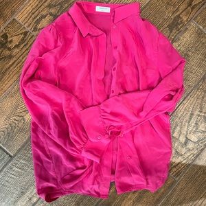 Babaton pink button up shirt size large
